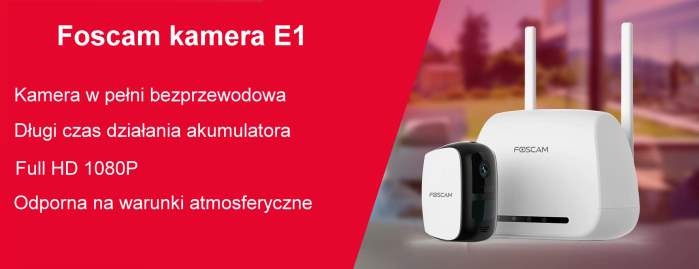Foscam kamera IP E1 akumulatorowa + baza