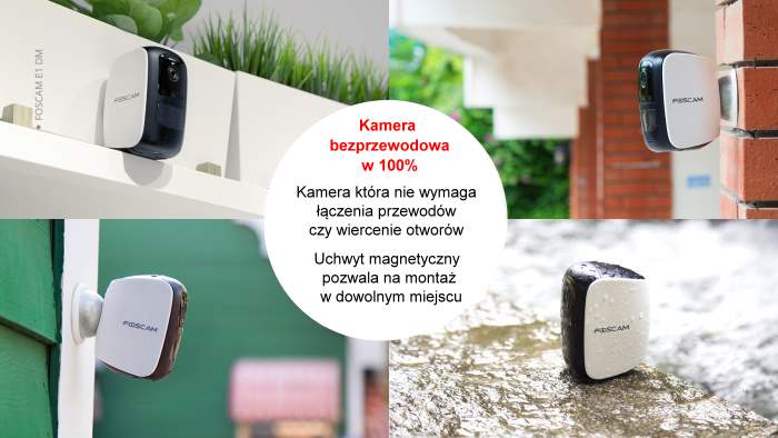 Foscam kamera IP E1 akumulatorowa + baza